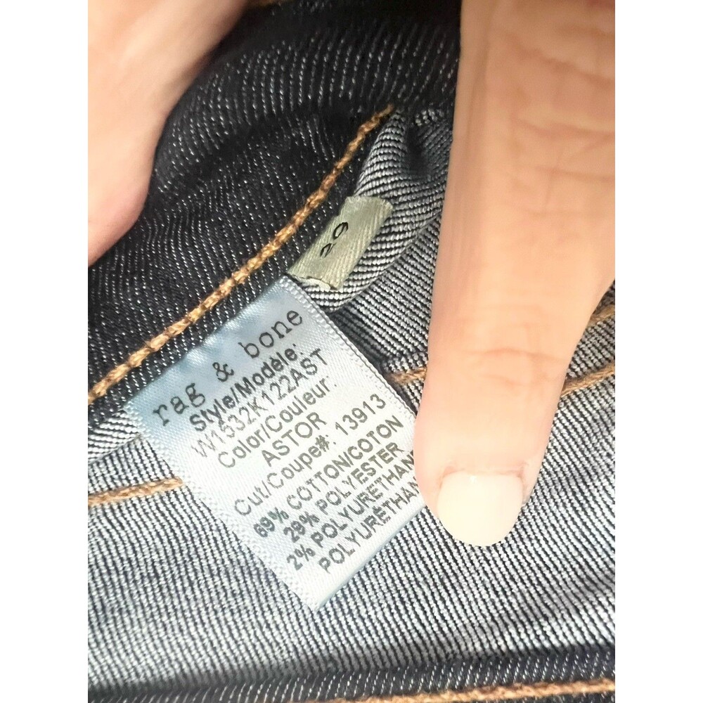 rag & bone 10 Inch Ankle Skinny High Rise Jeans in Astor Blue Womens Size 29 - Picture 9 of 9